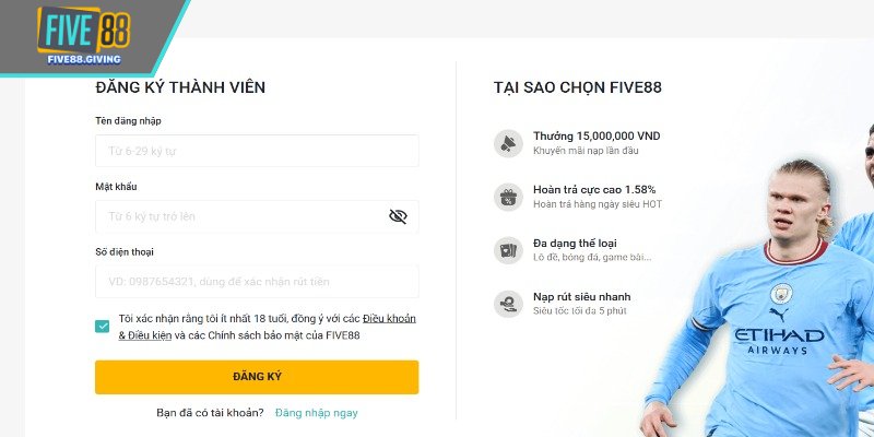 Cung cấp đầy đủ thông tin khi đăng ký